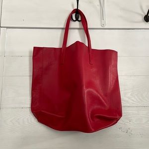 J. Crew leather tote- Red EEUC